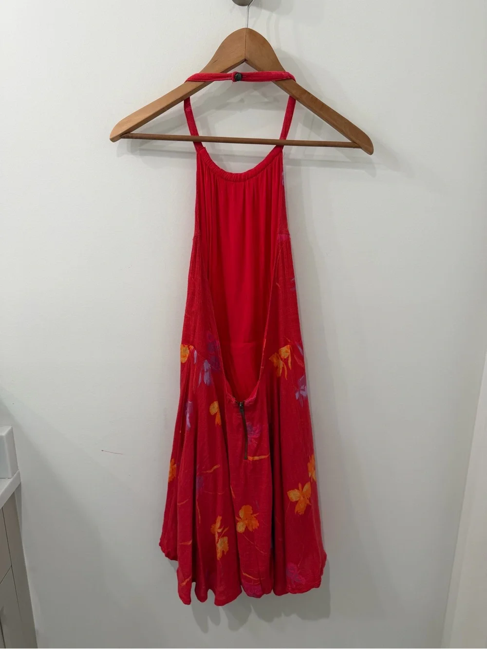 Free People Like A Flirt Floral Backless Halter Mini SunDress, Size XS - Picture 7 of 11